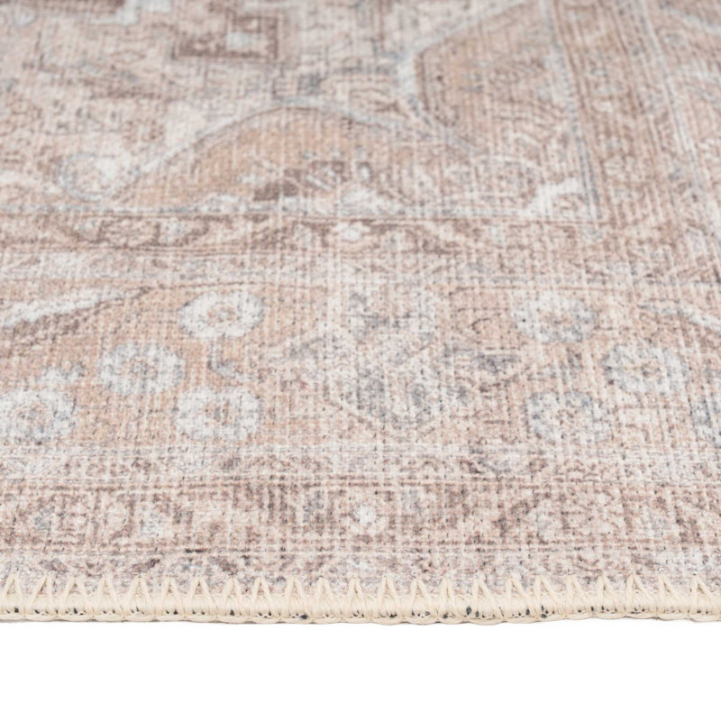 Kukoon Beige Distressed Traditional Medallion Rug Wayfair.co.uk